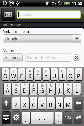 HTC Hero - kontakt