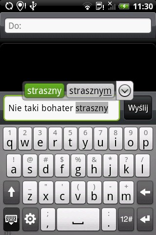 Htc Hero - wiadomość