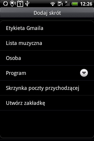 HTC Hero - widżet