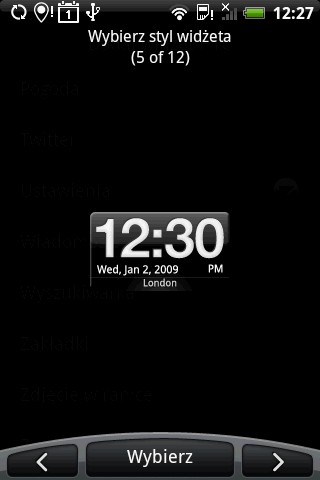HTC Hero - widżet