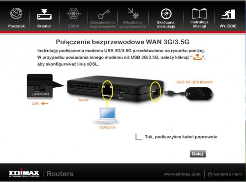 Kreator konfiguracji Edimax 3G-6210n