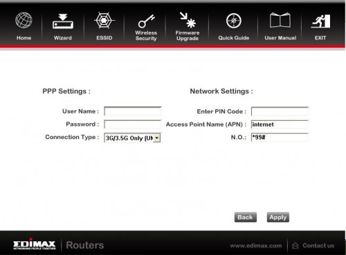 Edimax 3G-6210n - Ustawienia Play