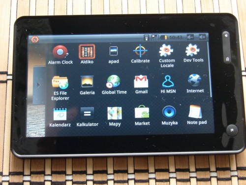 Test tPAD-780 - wysuwane Menu