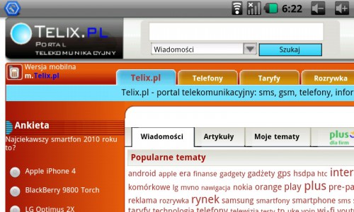Test tPAD-780 - przeglądarka internetowa
