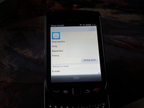 Test BlackBerry Torch 9800 - Książka kontaktów