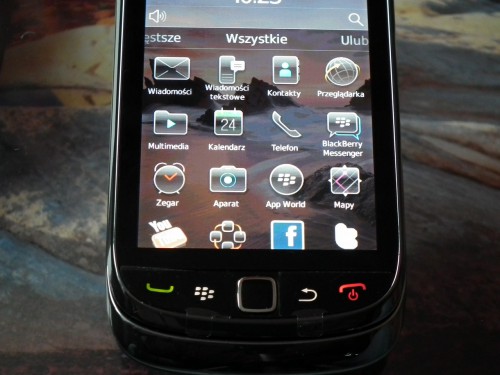 Test BlackBerry Torch 9800 - Menu główne