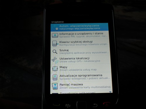 Test BlackBerry Torch 9800 - informacje o urządzeniu