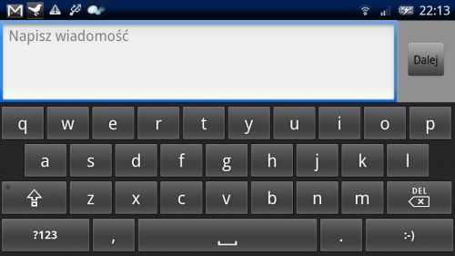 Test Sony Ericsson X10 z Androidem 2.1 - Klawiatura
