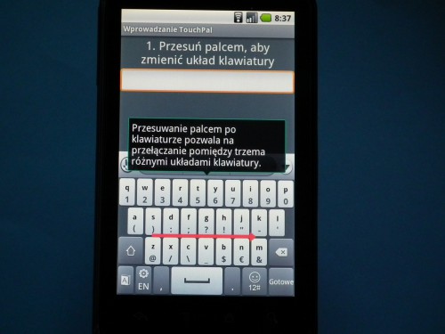 Huawei Ideos X5: klawiatura TouchPal