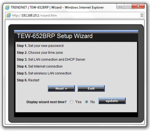 TRENDNet TEW-652BRP: Setup Wizard
