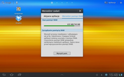 Samsung Galaxy Tab 8.9 LTE - Menedżer zadań