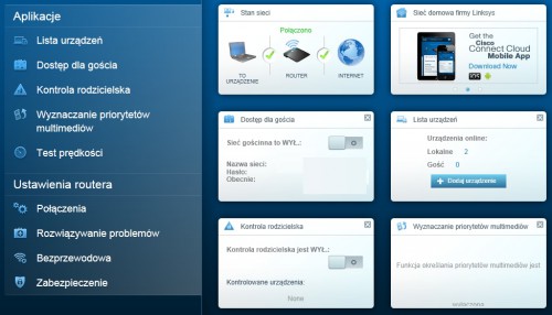 Cisco Connect - program umożliwiający uzyskanie dostępu do ustawień routera i jego funkcji