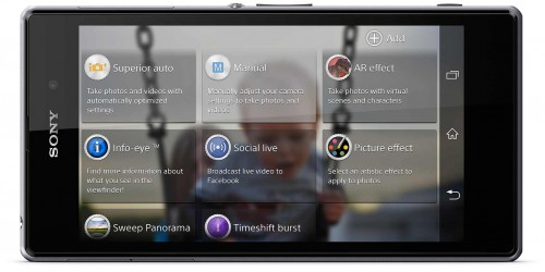 Aplikacje aparatu Xperia