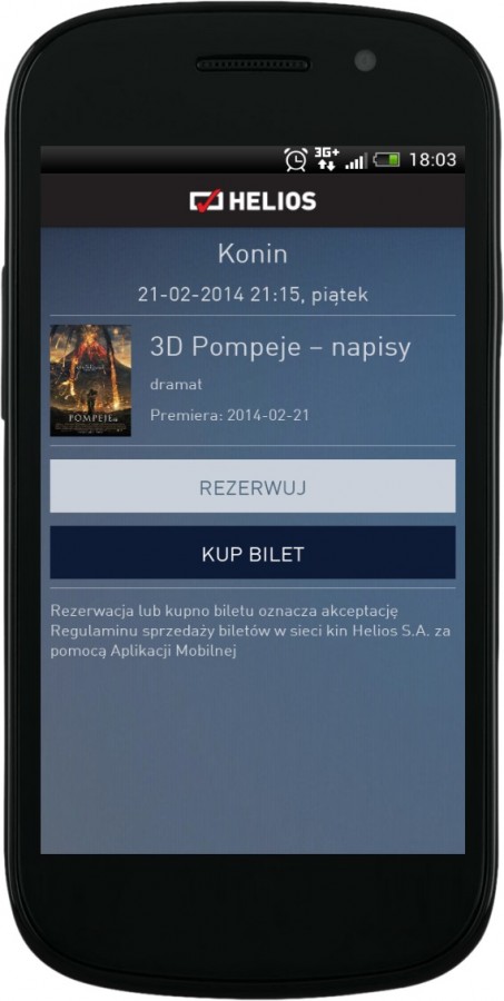 Kino Helios: zakup i rezerwacja biletu