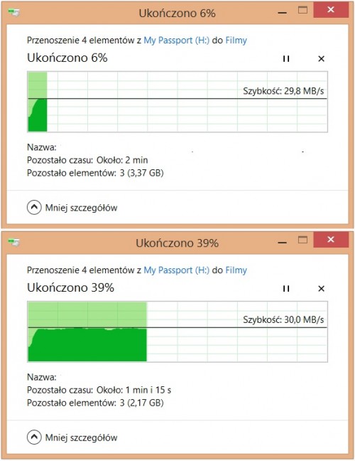 Z dysku na komputer przez USB 3.0