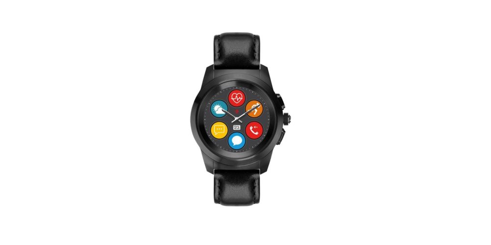 ZeTime Premium Brushed black Black flat leather Front view Menu