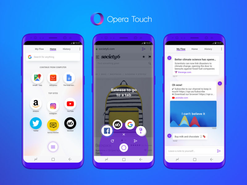 opera touch bar for android